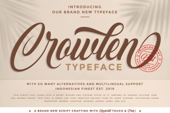 Crowlen Font Review: Elegant Script for Branding